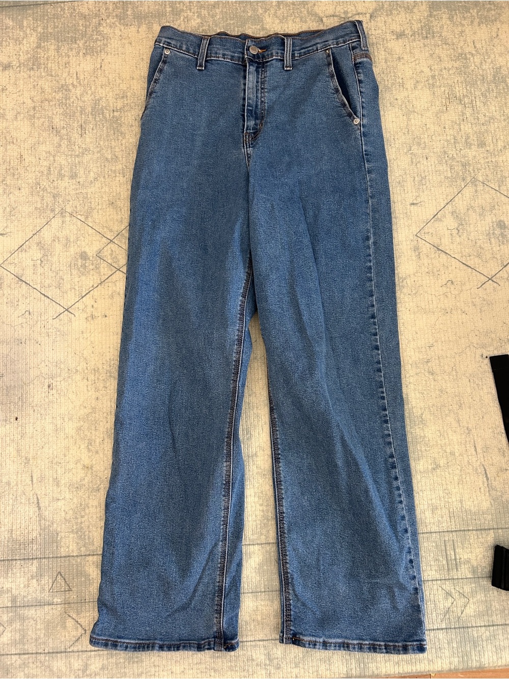 Signature by Levi Strauss Heritage High Rise Loose Straigh Fit Dark Blue Jeans